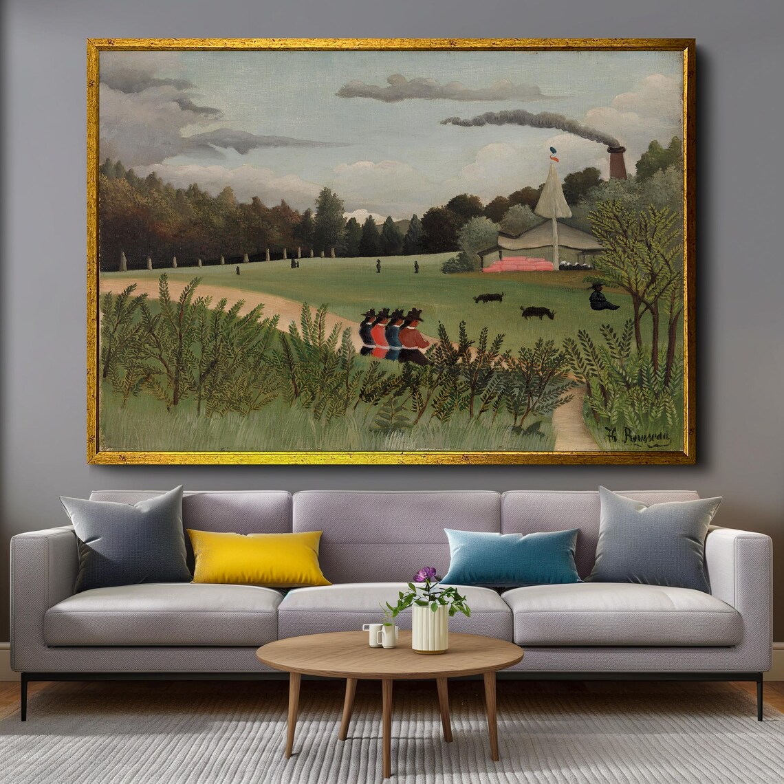 Henri Rousseau Naive Pastoral Park Scene with Young Figures Poster - Image 4
