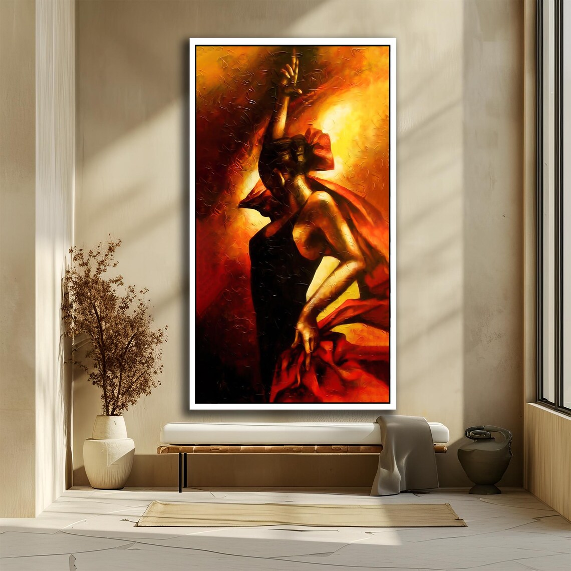 Fiery Flamenco Dancer in Red and Gold Passionate Motion Poster - Image 2