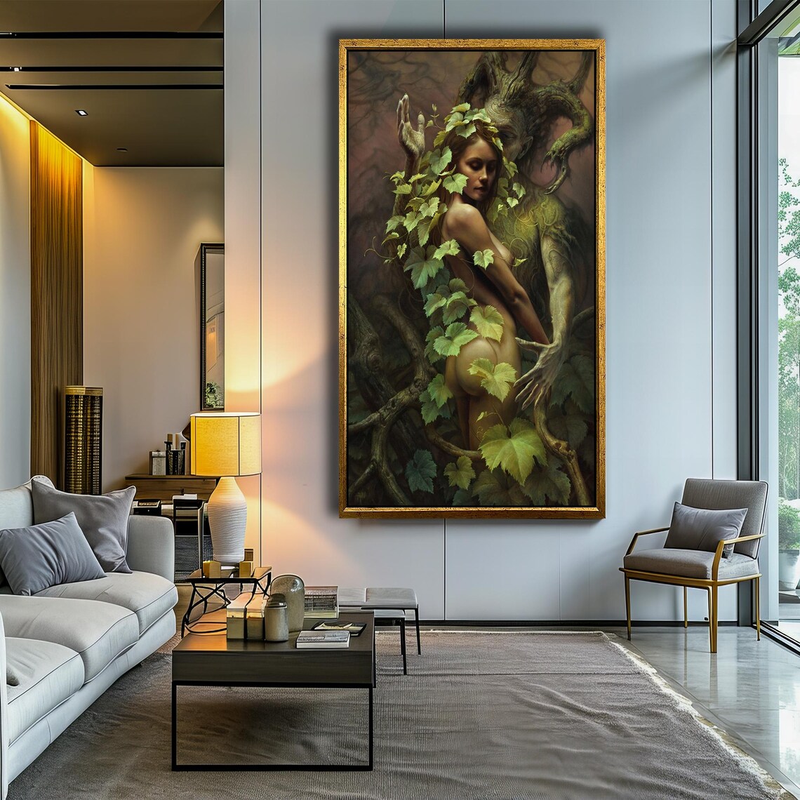 Enchanted Embrace Mystical Woman Entwined With A Forest Tree Spirit Poster - Image 4