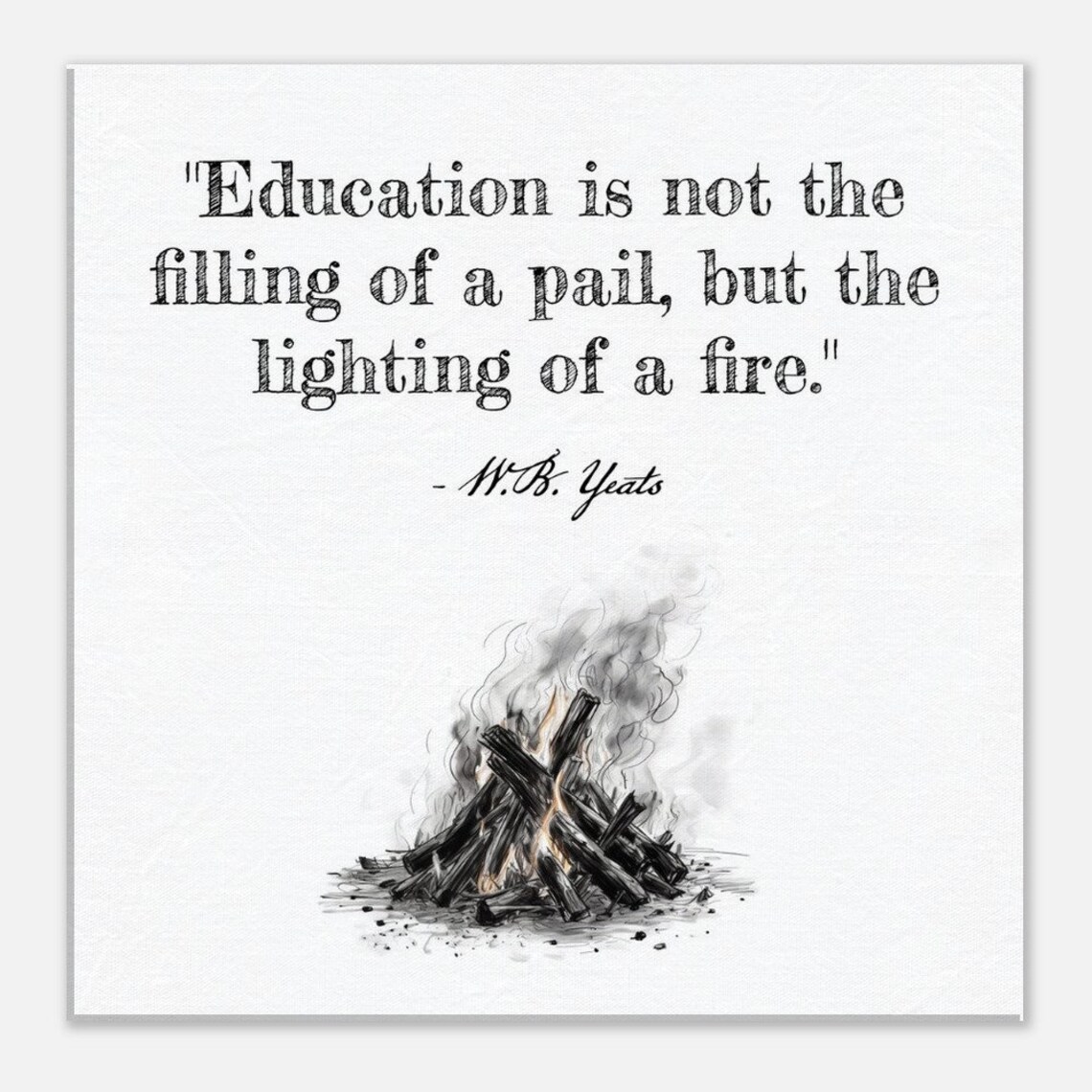 Teacher Quote Wall Art Classroom Art Teacher Gift Wb Yeats Quote Wall Art
