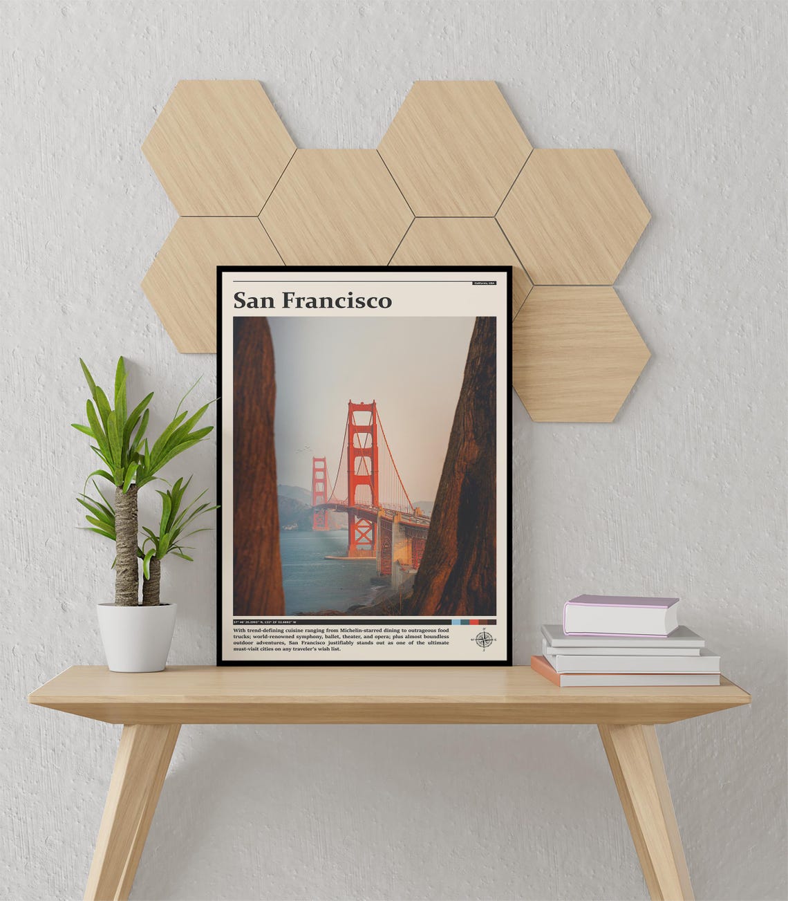 San Francisco Golden Gate Bridge Through Trees Photography Poster - Image 3