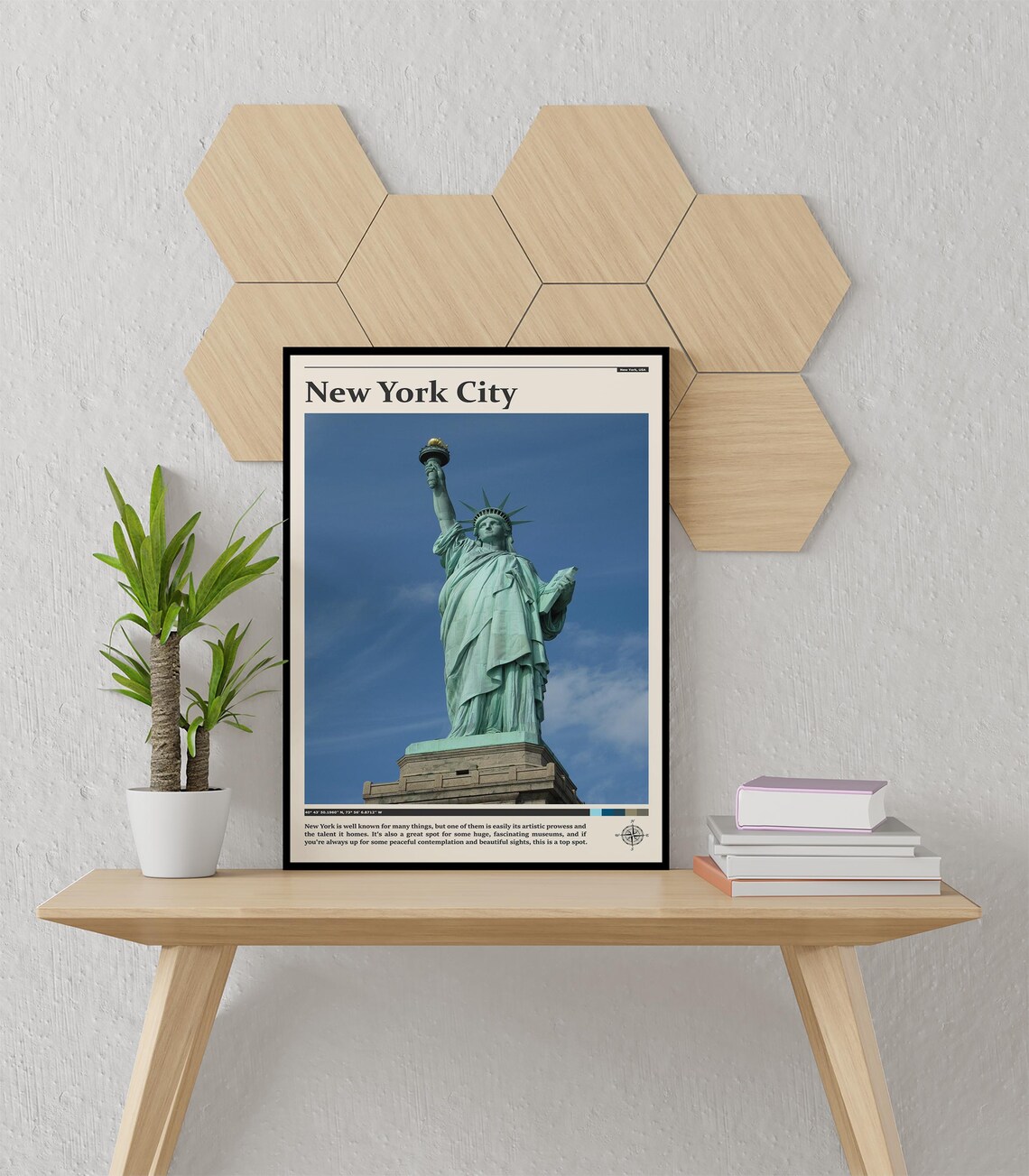 New York City Statue of Liberty Against Blue Sky Travel Poster - Image 3
