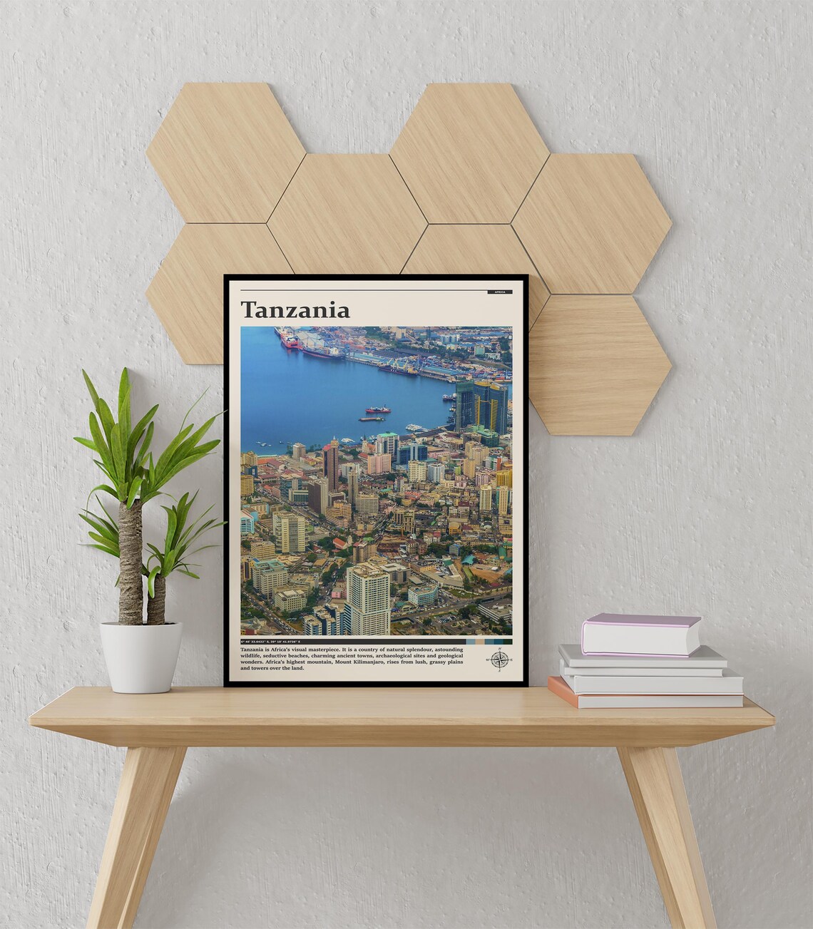 Tanzania Africa Dar es Salaam Harbour City Aerial Travel Poster - Image 3