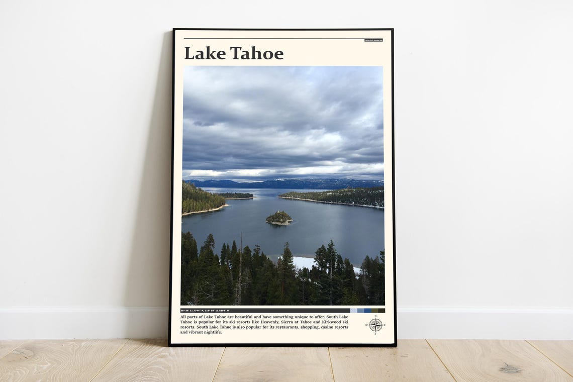 Travel Photography Lake Tahoe Print Lake Tahoe Art Lake Tahoe Poster Lake Tahoe Photo California Lake Tahoe Wall Decor