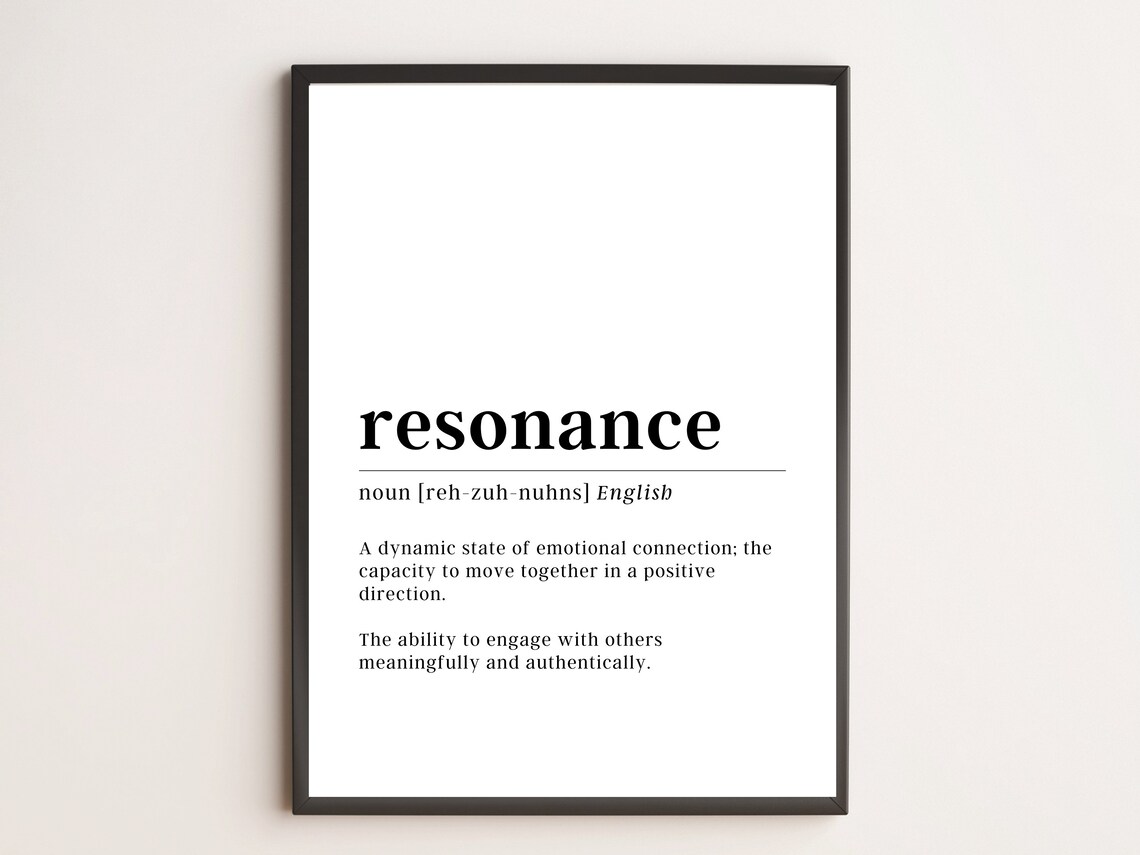 Resonance Definition Print Motivational Wall Art