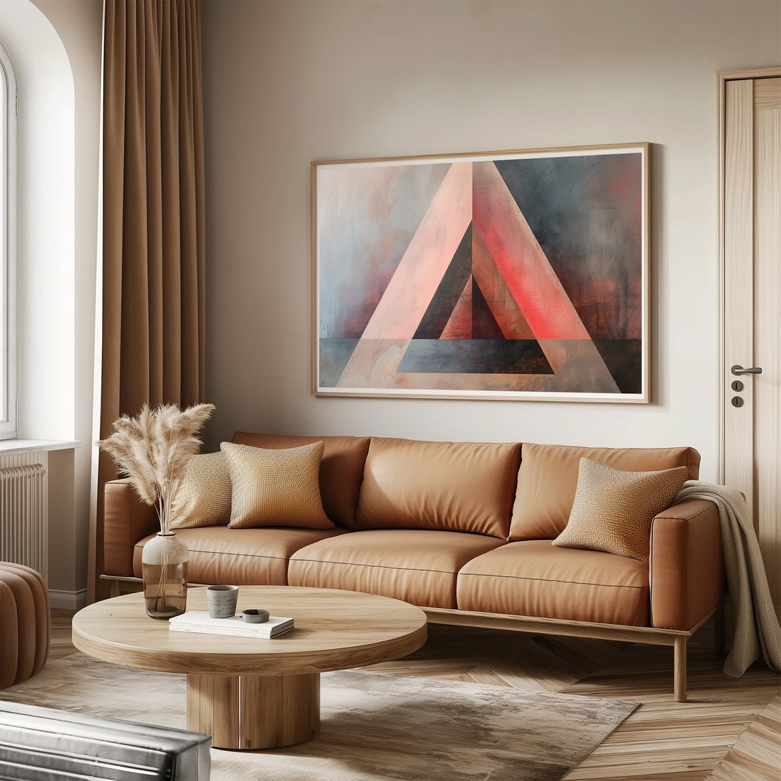 Impossible Triangle Geometric Abstract Optical Illusion Artwork Poster - Image 3