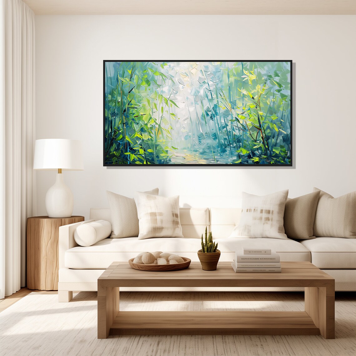 Bamboo Forest Oil Painting Wall Art Print Frame Tv Art Tv - Image 5