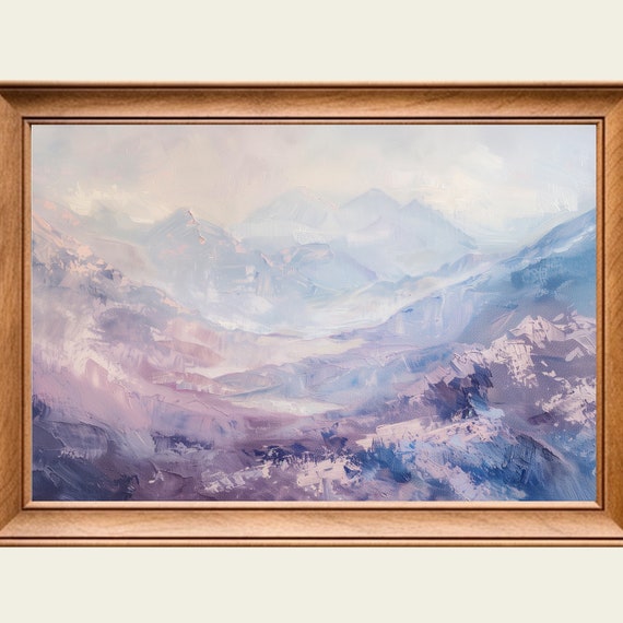 Mountain Valley Modern Abstract Painting Wall Art Print Frame Tv Art Tv