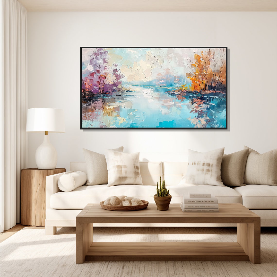 Cold Icy Lake Modern Abstract Painting Wall Art Print Frame Tv Art Tv - Image 5