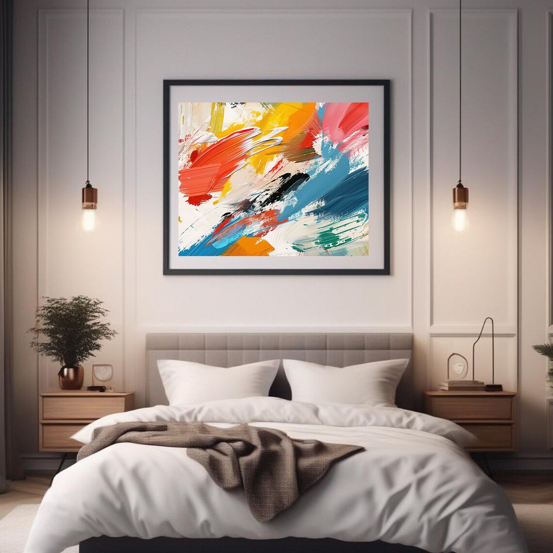 Bold Colorful Abstract Brush Strokes Energy Modern Art Print Poster - Image 2