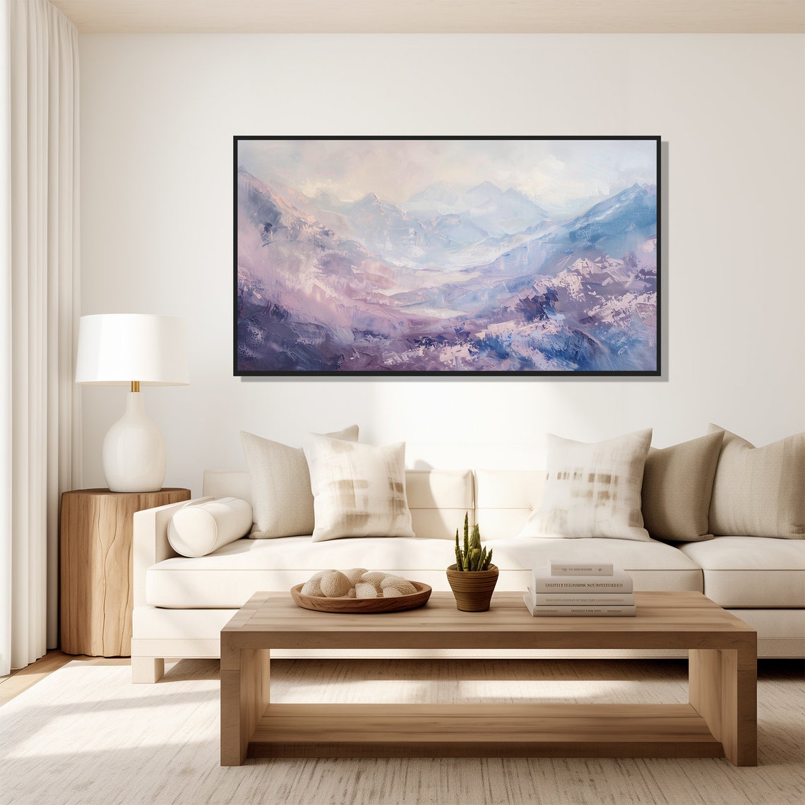 Mountain Valley Modern Abstract Painting Wall Art Print Frame Tv Art Tv - Image 5