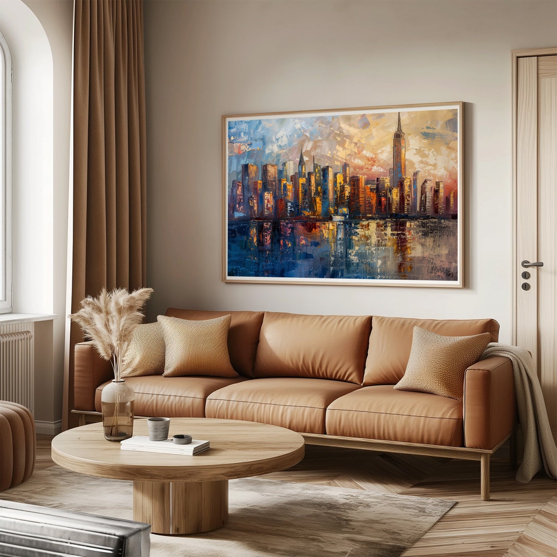 New York Skyline Painting Sunrise Manhattan Empire State View Poster - Image 3