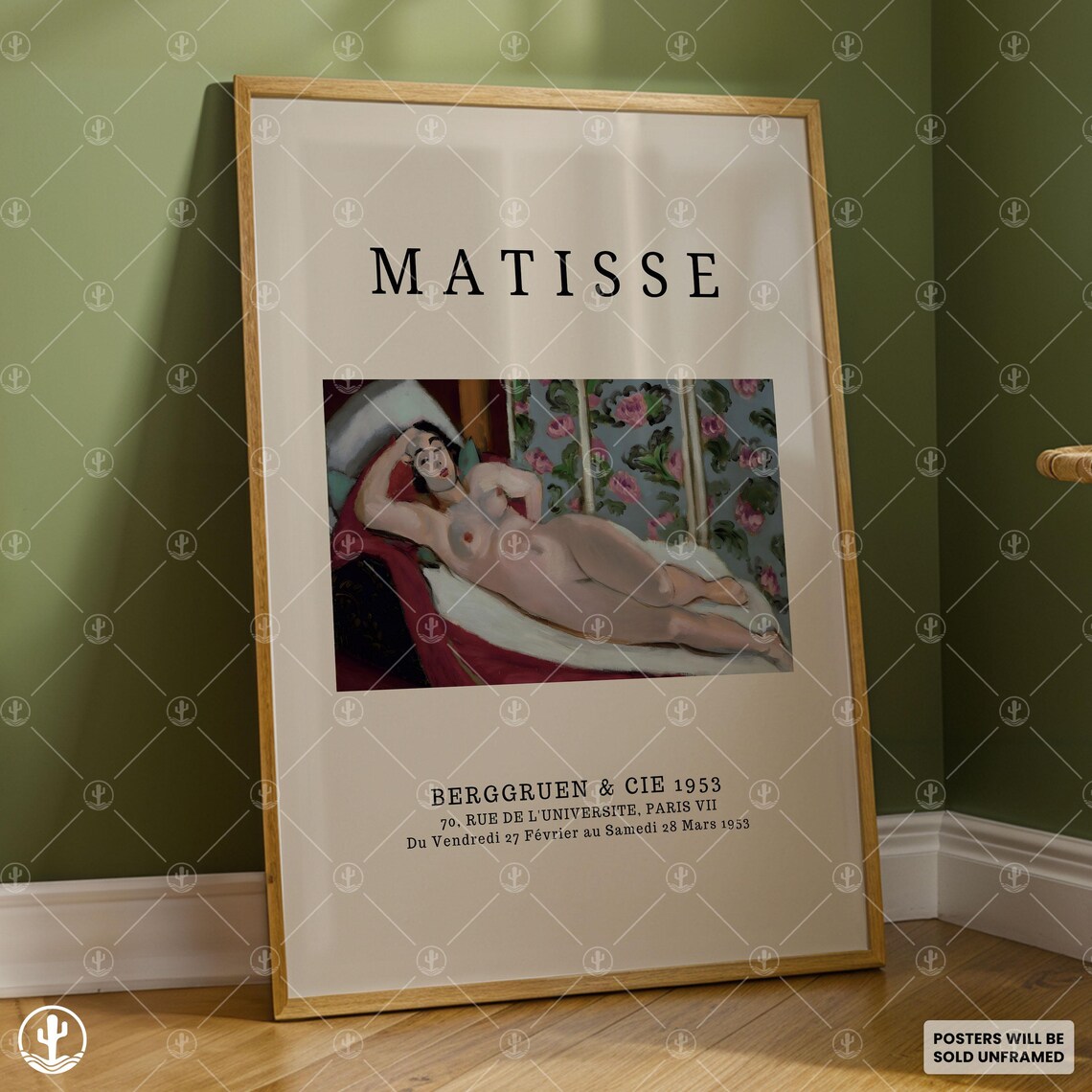 Matisse Berggruen 1953 Paris Exhibition Poster Reclining Nude