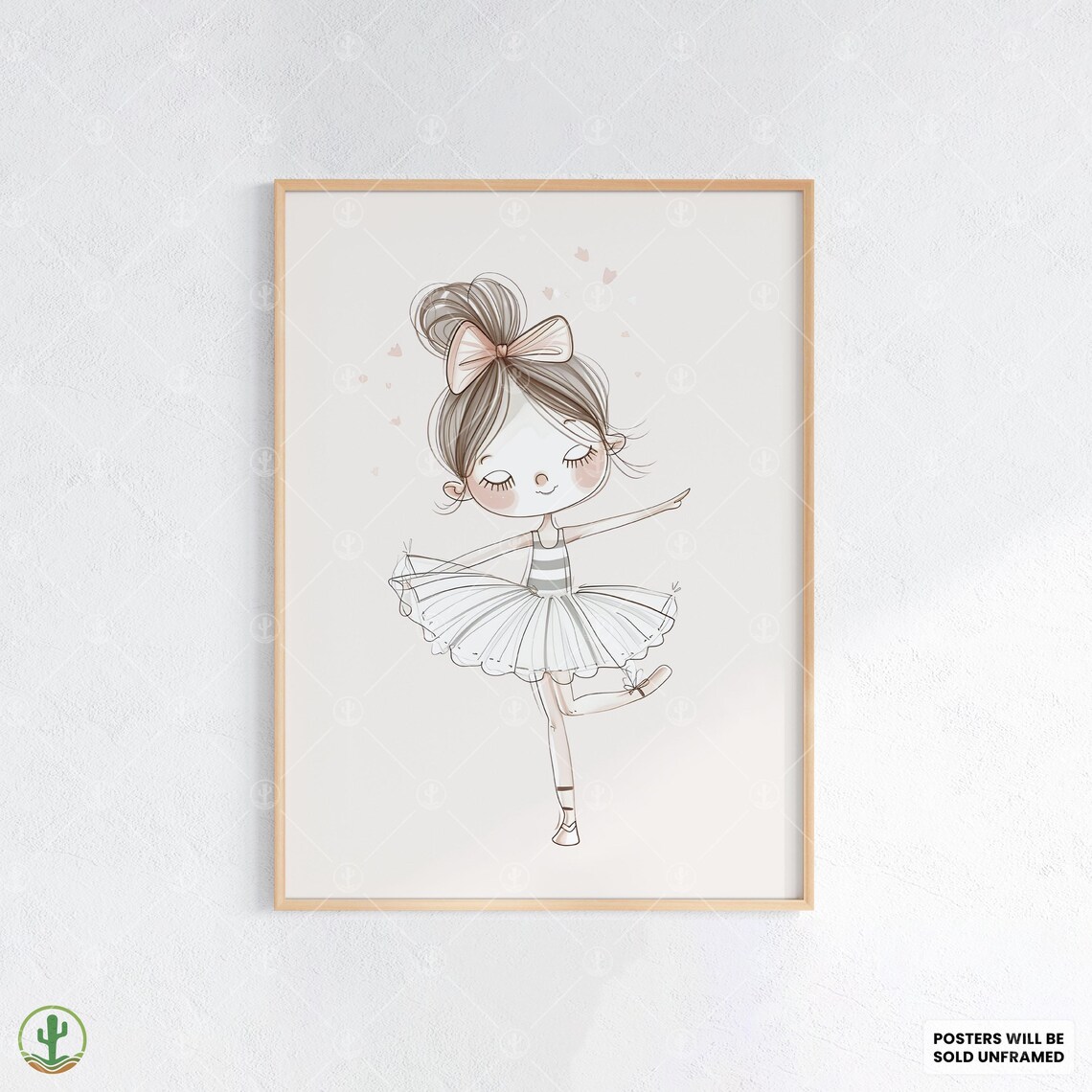 Little Ballerina Girl in Tutu Sweet Ballet Dancer Nursery Poster