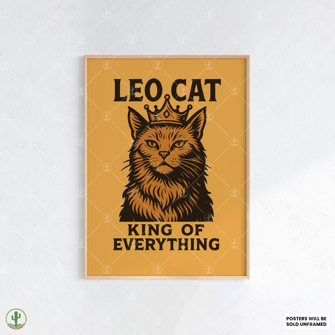 Leo Cat King of Everything Funny Crown Cat Poster for Cat Lovers