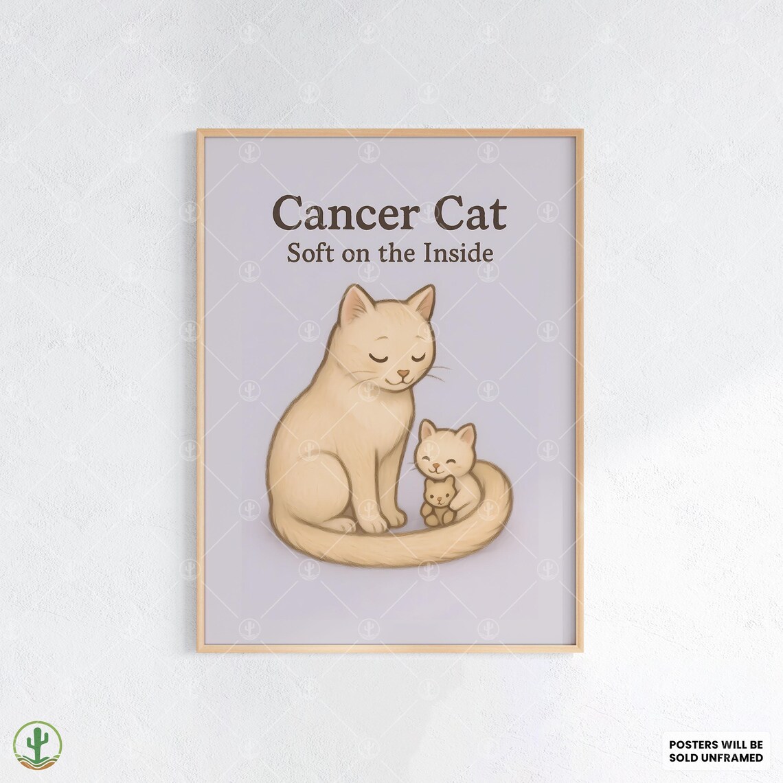 Cancer Cat Zodiac Sign Poster Soft on the Inside Cute Cat Gift