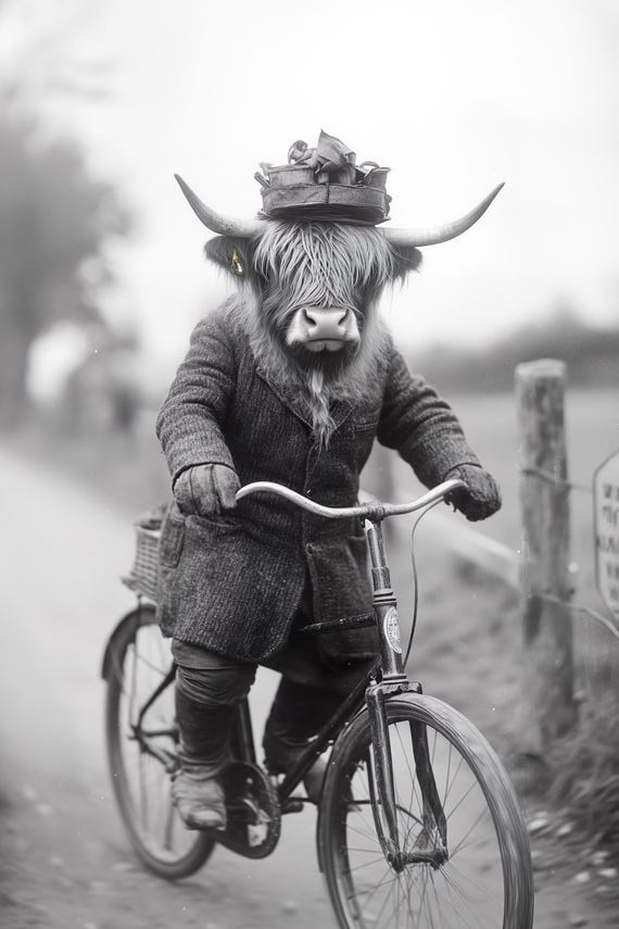 Elephant Riding A Bike Funny Animal Wall Art Elephant With Bicycle Funny Vintage Style Animal Photo Cute Retro Print Ai Art
