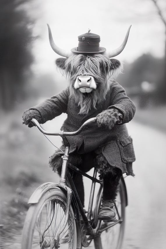 Elephant Riding A Bike Funny Animal Wall Art Elephant With Bicycle Funny Vintage Style Animal Photo Cute Retro Print Ai Art