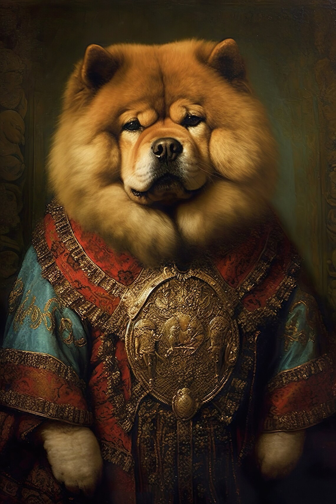 Aristocratic Chow Chow Renaissance Dog Portrait Art Print