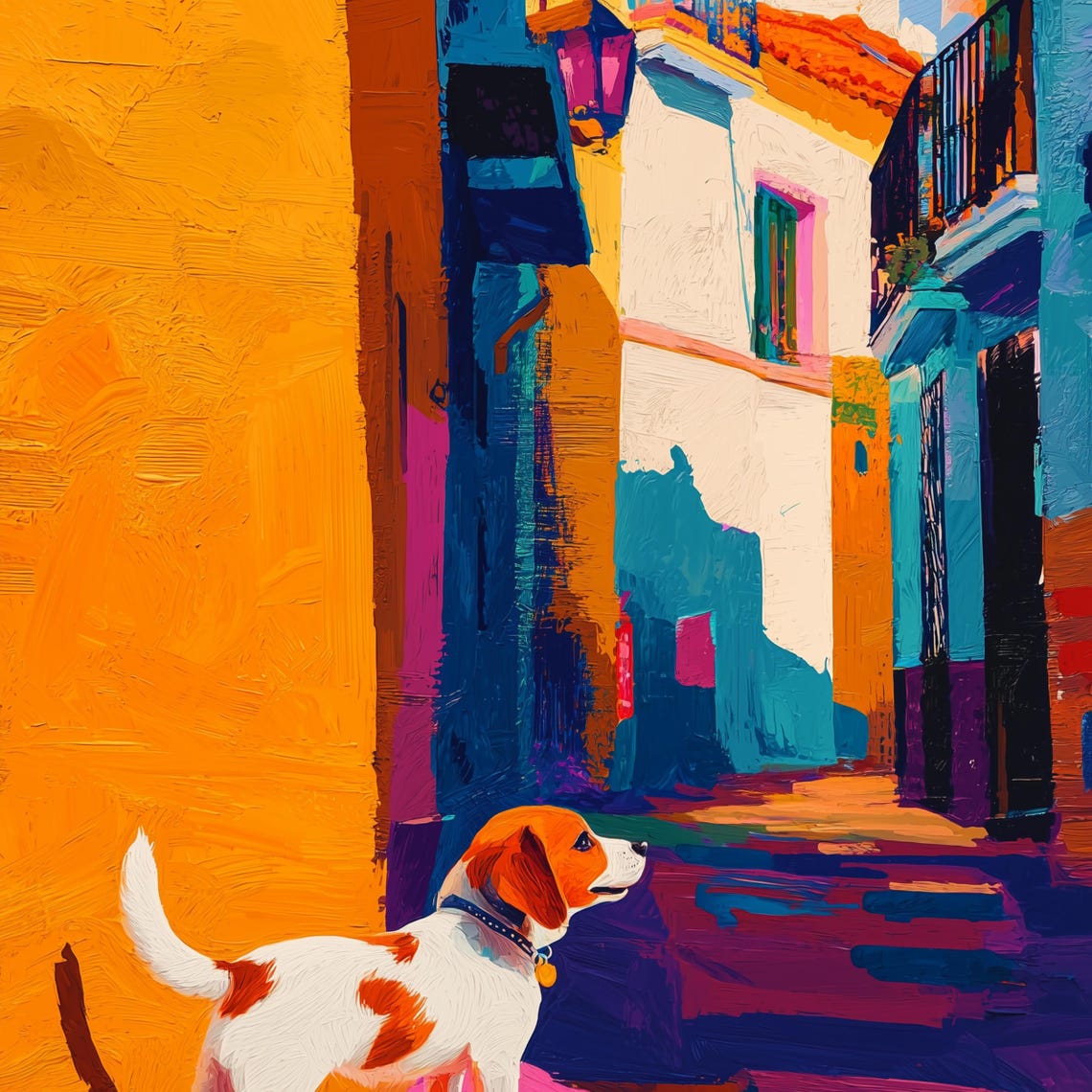 Rome Wall Art Colorful Rome Street Print Colorful Street With Dog Print Rome Street Art Print Italian Decor Print Dog Lover Travel Gift - Image 3