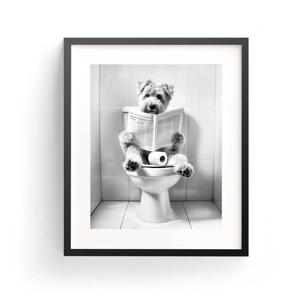 Soft Coated Wheaten Terrier Funny Bathroom Art Print