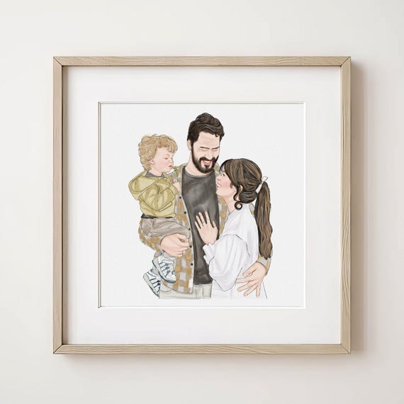 Custom Family Portrait Painting Minimal Family Painting Custom Family Drawing Family Portrait Gift Family Print Personalized Portrait