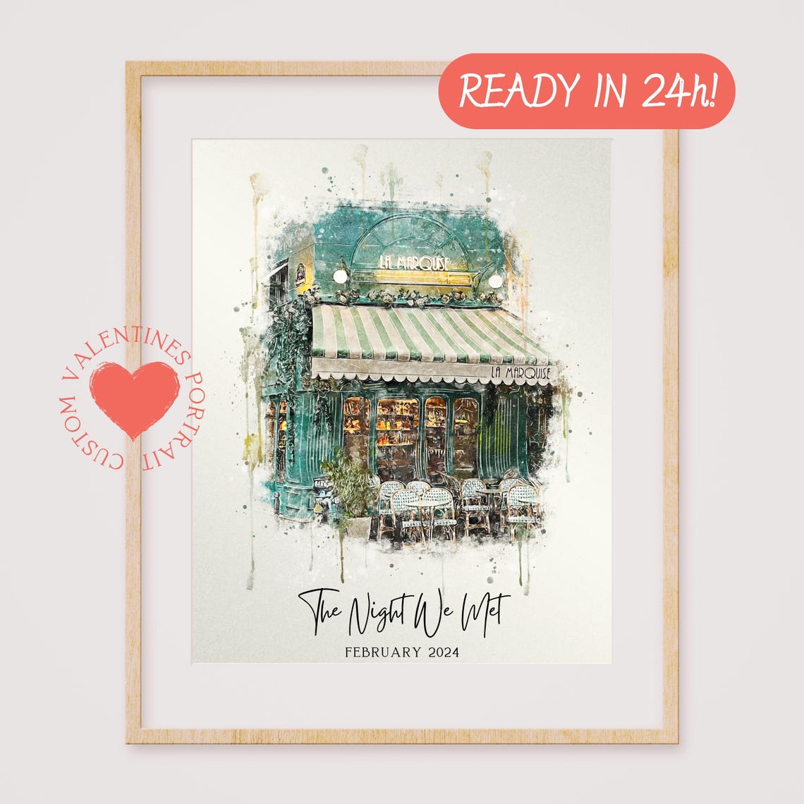 Where It All Started Coffee and Donuts Shop Watercolor Poster - Image 3