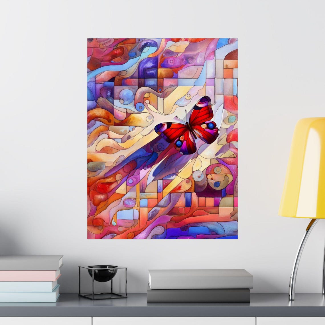 Abstract Butterfly Art Print, Modern Home Decor - Image 2