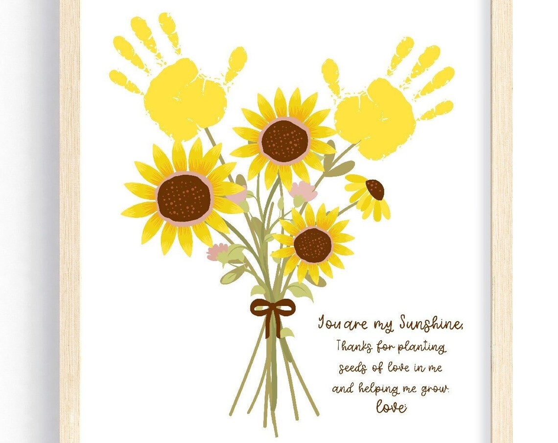 Flower Handprint Craft Art, You Are My Sunshine