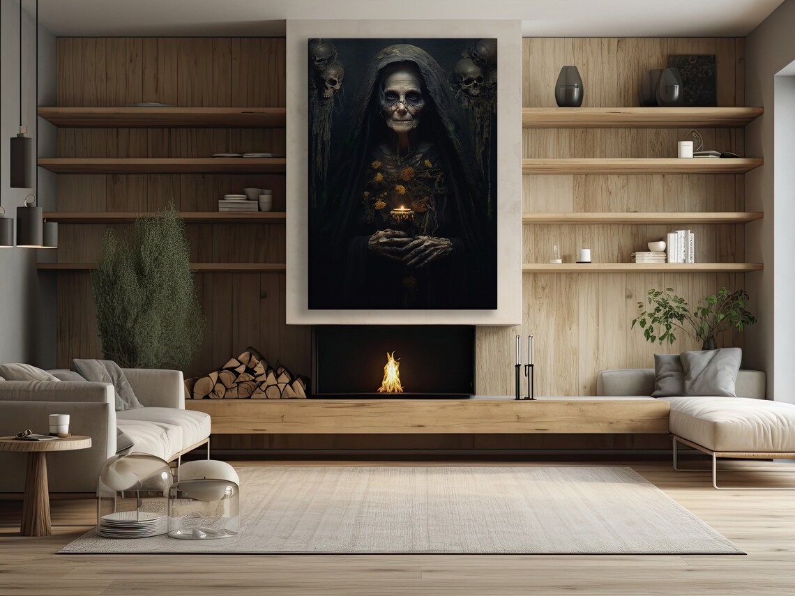Old Witch Gothic Halloween Art Print, Dark Academia - Image 2