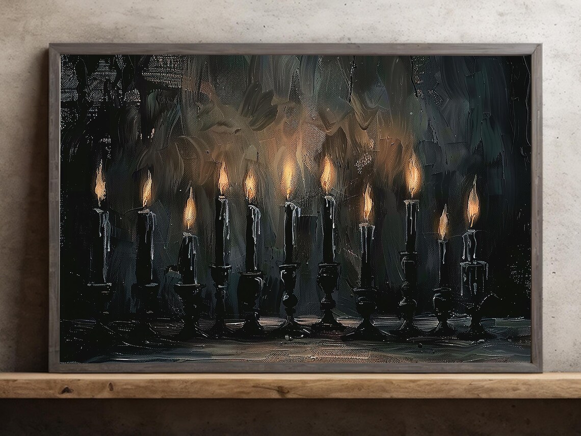 Vintage Dark Candles and Light Witch Poster Print