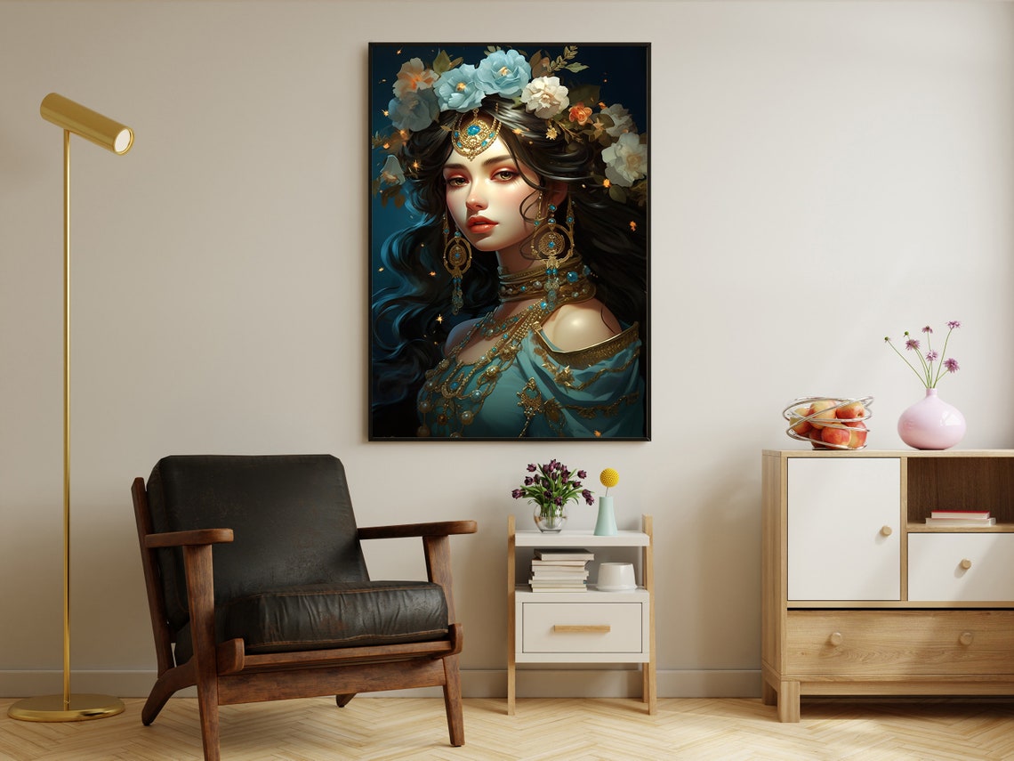 Floral Woman Painting Woman Art Print Beauty Print Woman Poster Print Flowers Art Print Flowers Painting - Image 2