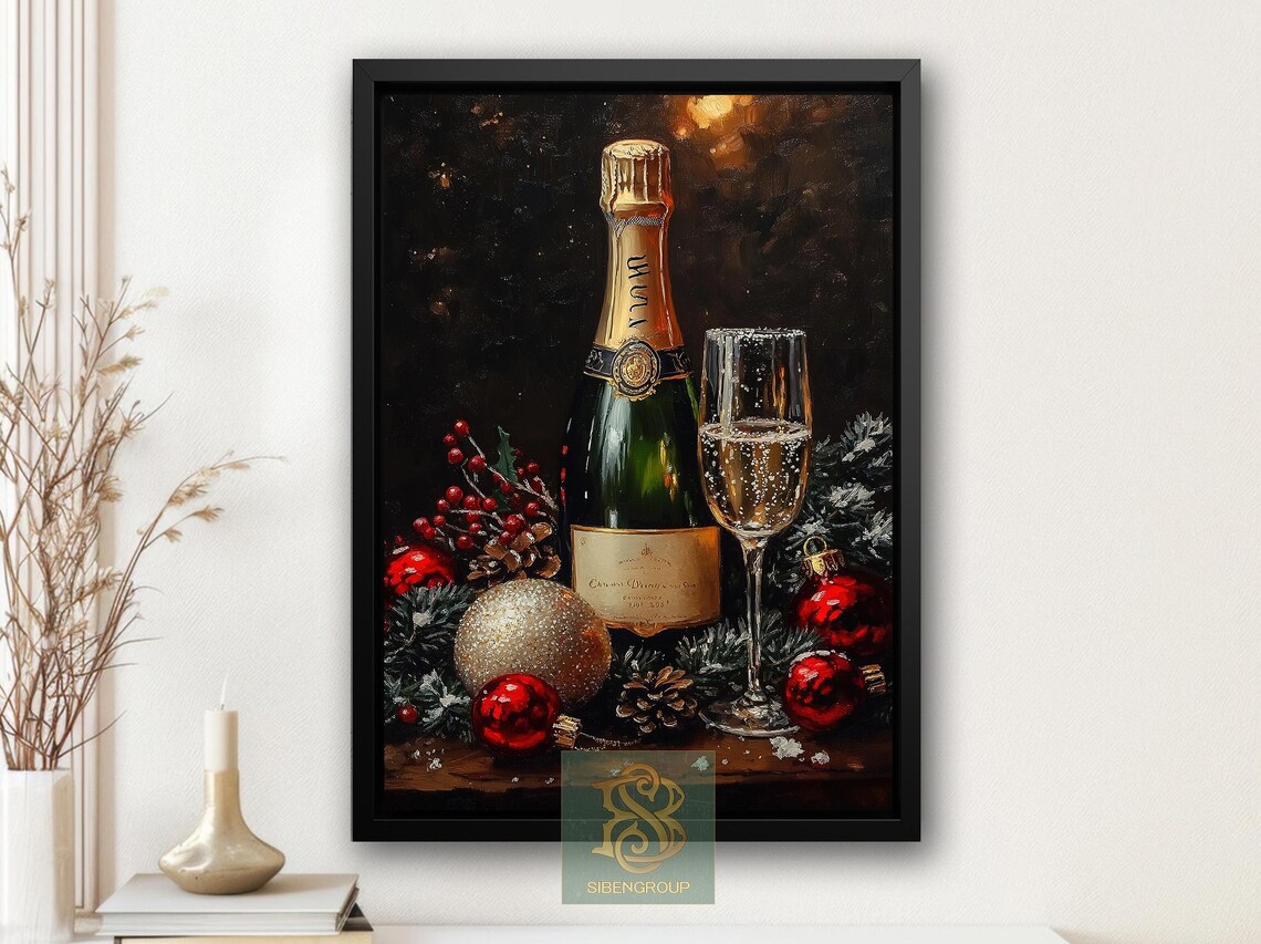 Cozy Christmas Drink, Vintage Rustic Art Print