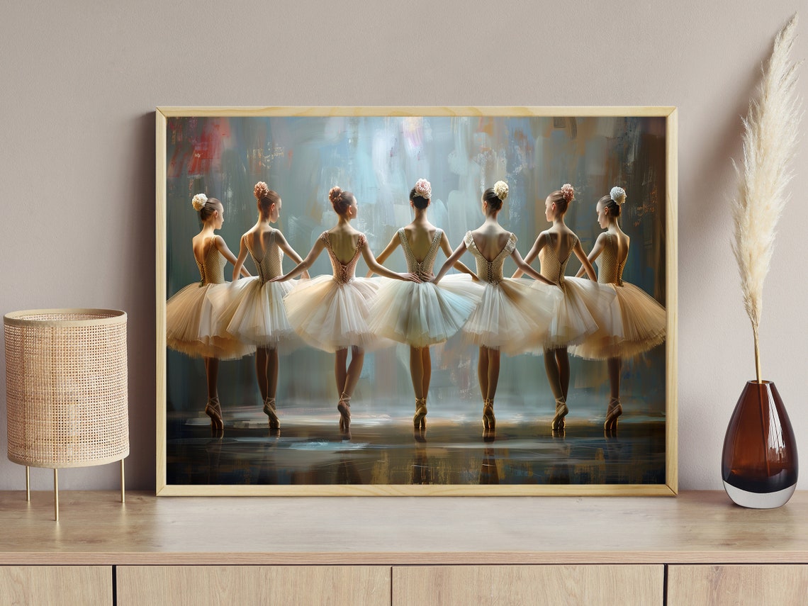 Vintage Ballet Painting Art Print Retro Ballet Dancing Poster Print