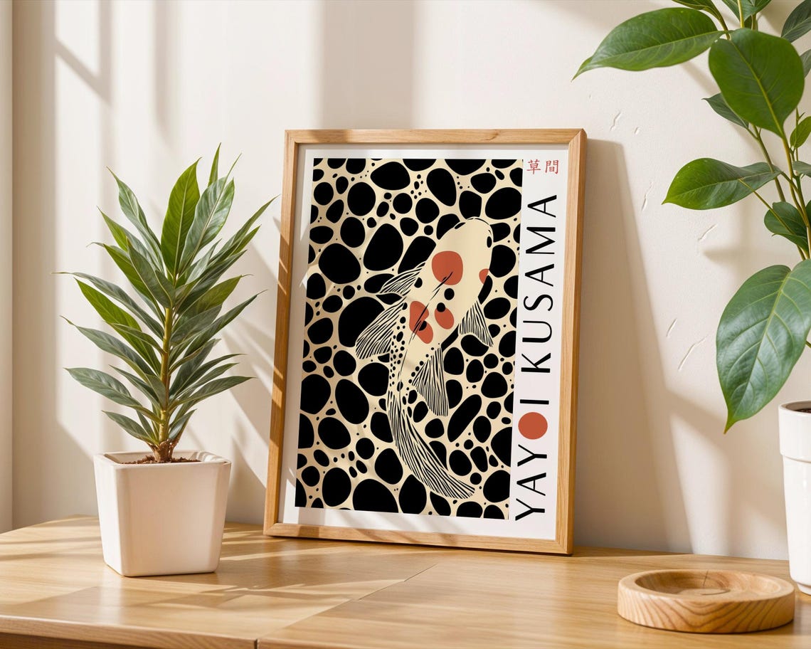 Yayoi Kusama Abstract Koi Fish Wall Art Bedroom Koi Fish Poster Koi Fish Poster Koi Fish Print Kusama Inspired Print Japanese Art - Image 6