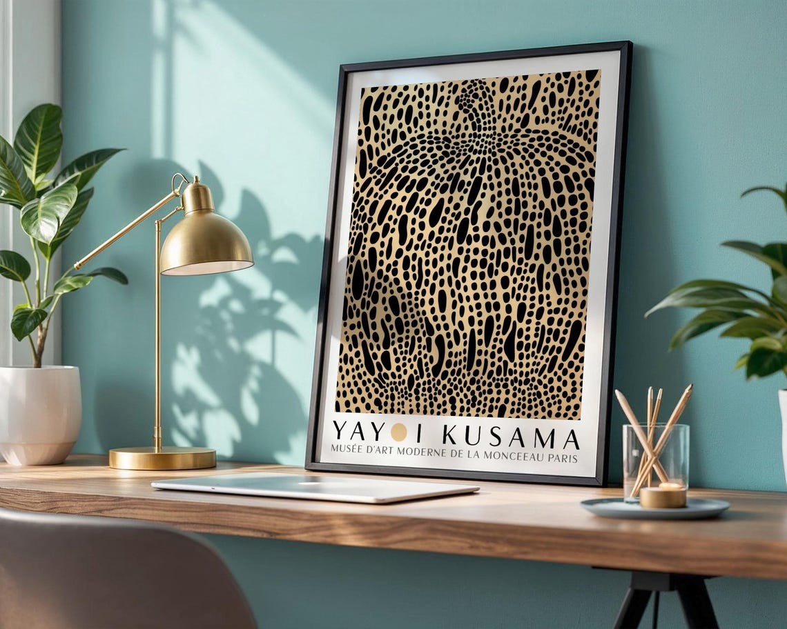 Dense Black Dot Pattern Abstract Art Kusama Style Museum Poster - Image 4