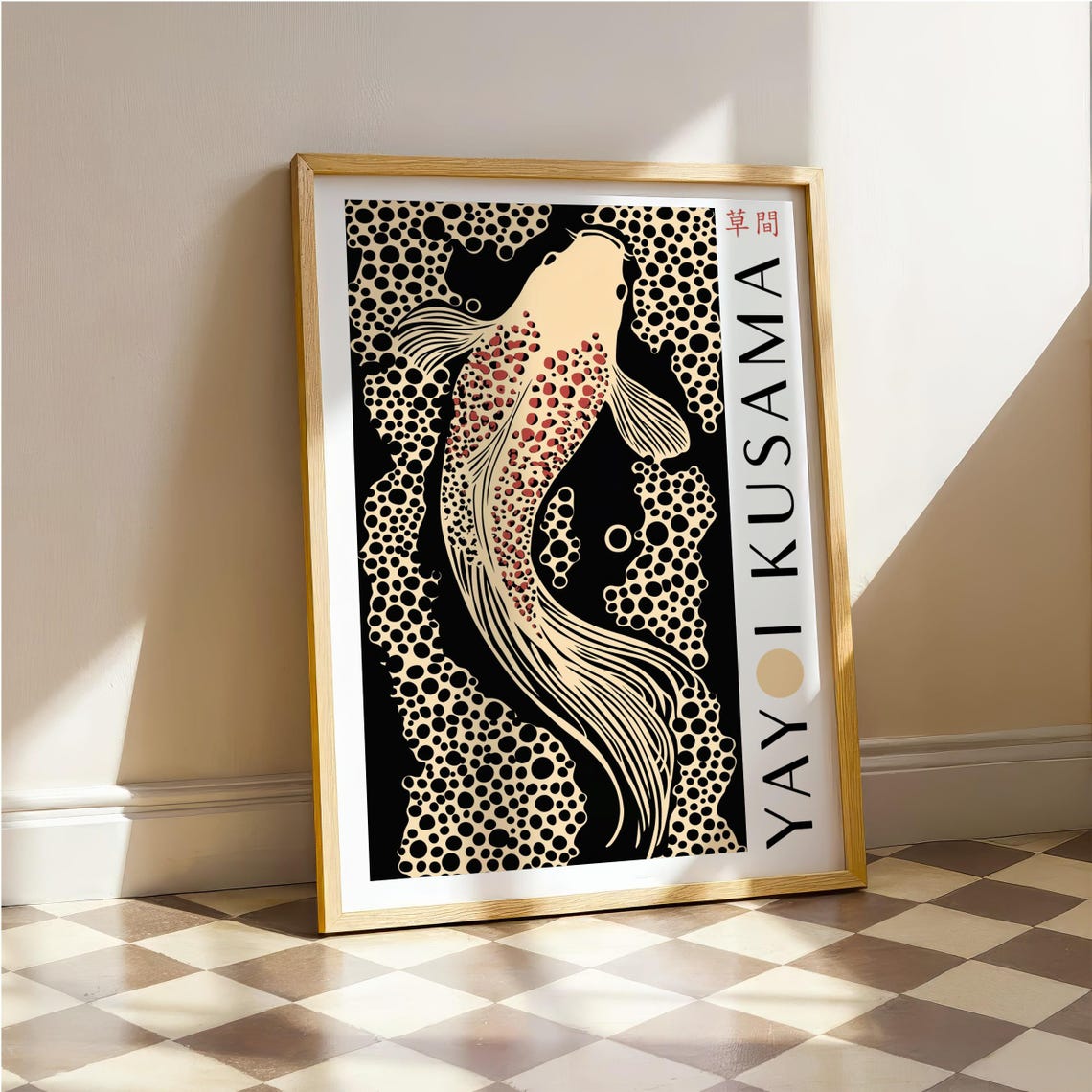 Yayoi Kusama Koi Fish Wall Art Bedroom Koi Fish Poster Koi Fish Poster Koi Fish Print Kusama Inspired Print Japanese Art Print