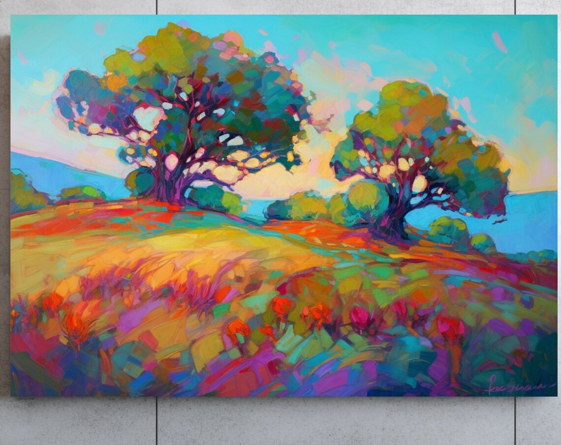 Impressionist Nature Art Print, Western Rustic Decor