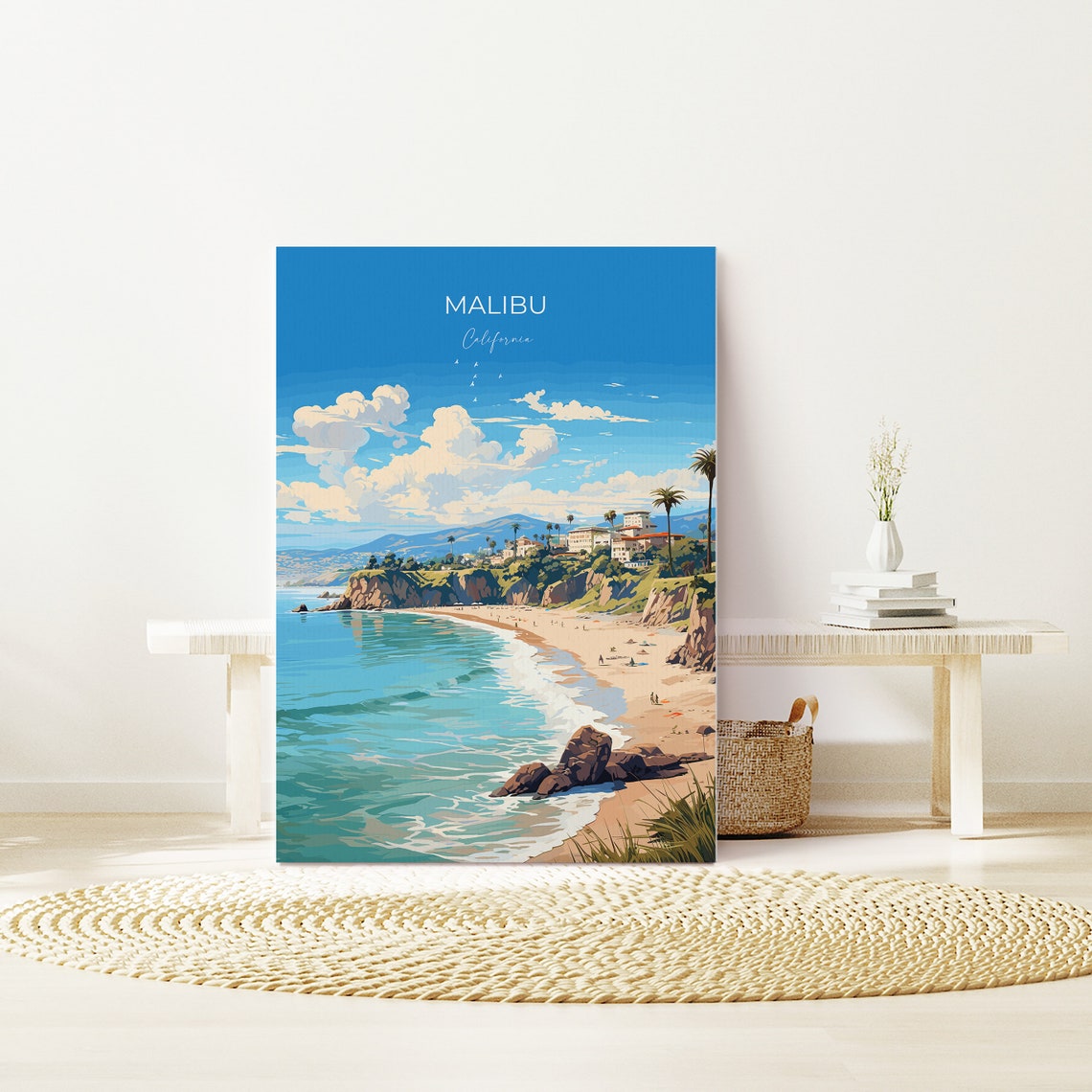 Malibu Travel Poster Travel Print Of Malibu California Malibu Art Lovers Gift Usa Gift Wall Art Print - Image 2