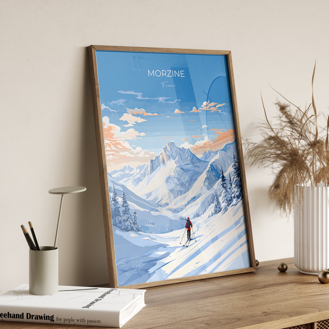 Morzine Wall Art Travel Poster Travel Print Of Morzine Ski Poster Morzine Art Gift France Ski Art Travel Gift - Image 2