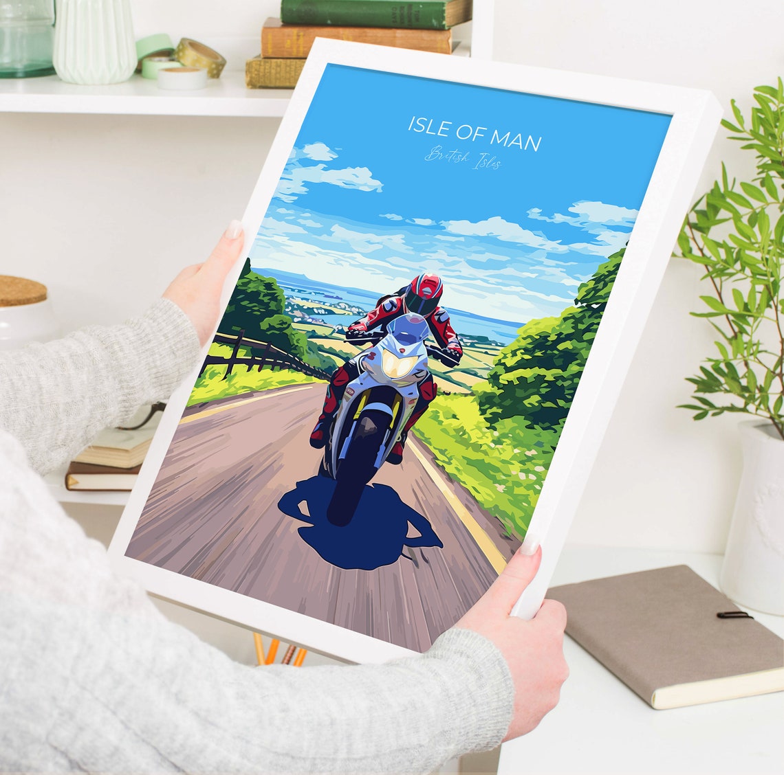 Isle Of Man Print Motorbike Wall Art Travel Poster Of Isle Of Man Motorbike Racing Art Isle Of Man Art Gift British Isles Wall Art - Image 5