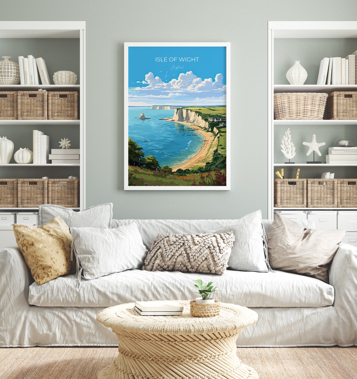 Isle Of Wight Travel Print Wall Art Isle Of Wight Travel Poster English Coastal Art Isle Of Wight Gift Art Lovers Gift - Image 4