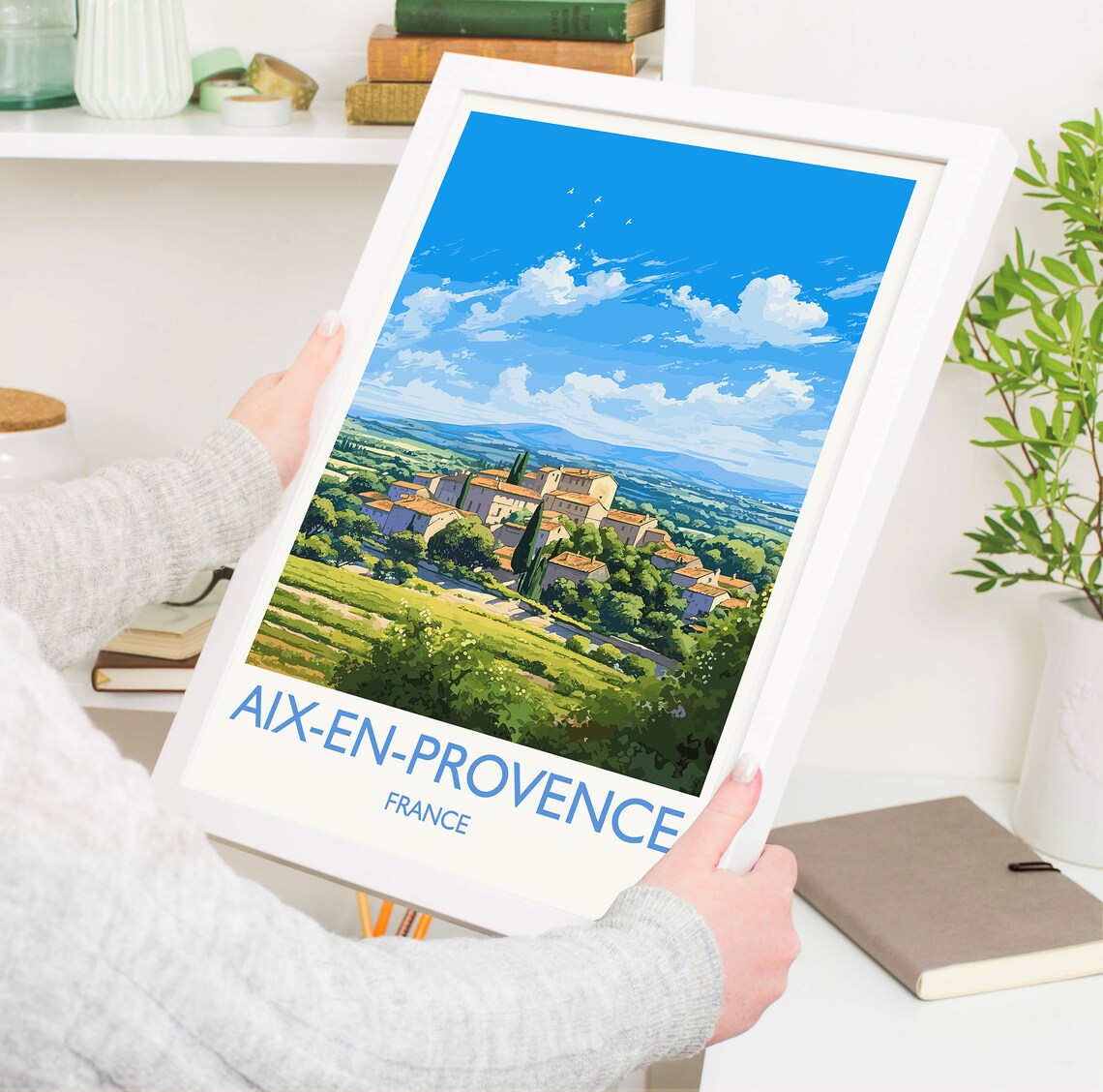 Aix En Provence France Village Green Valley Countryside Art Poster - Image 5