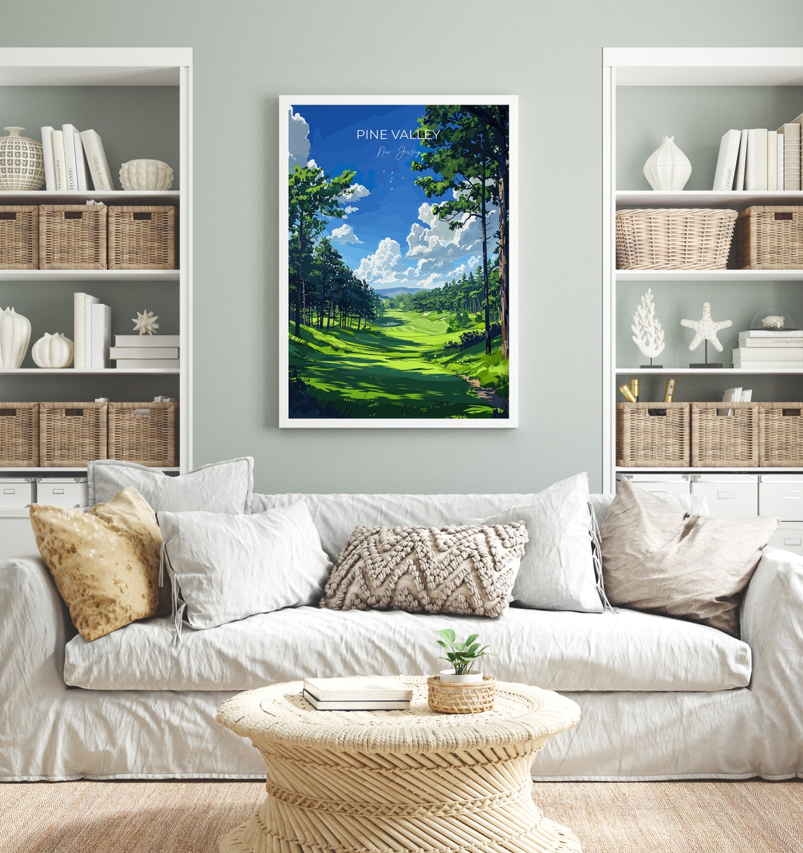 Pine Valley New Jersey Golf Course Pines Fairway Script Poster - Image 4