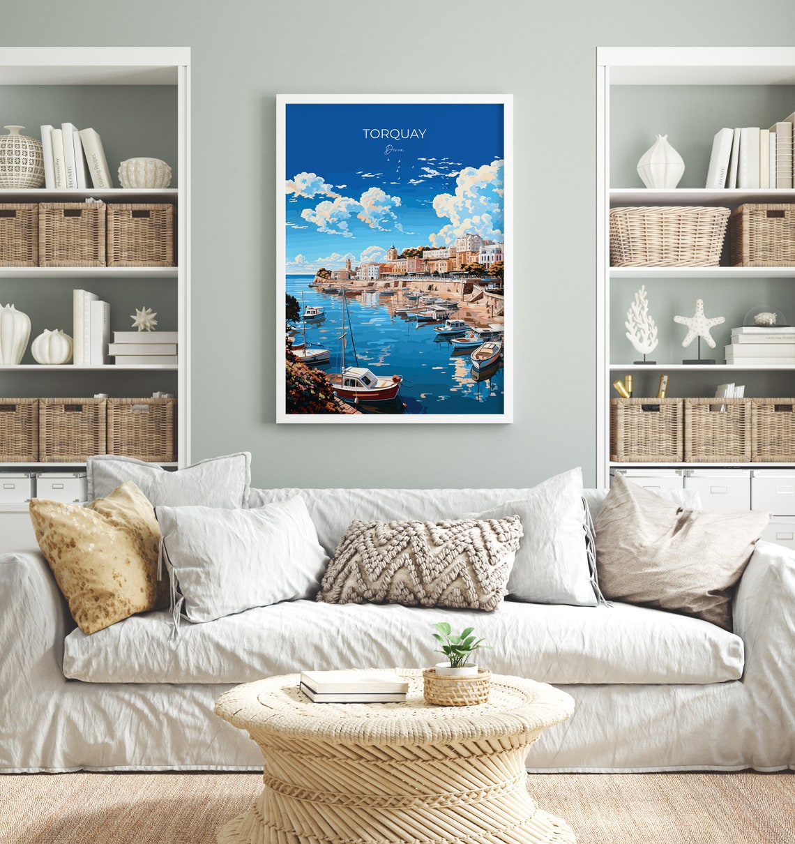 Torquay Devon Harbor Boats Quayside Waterfront Vintage Travel Poster - Image 4