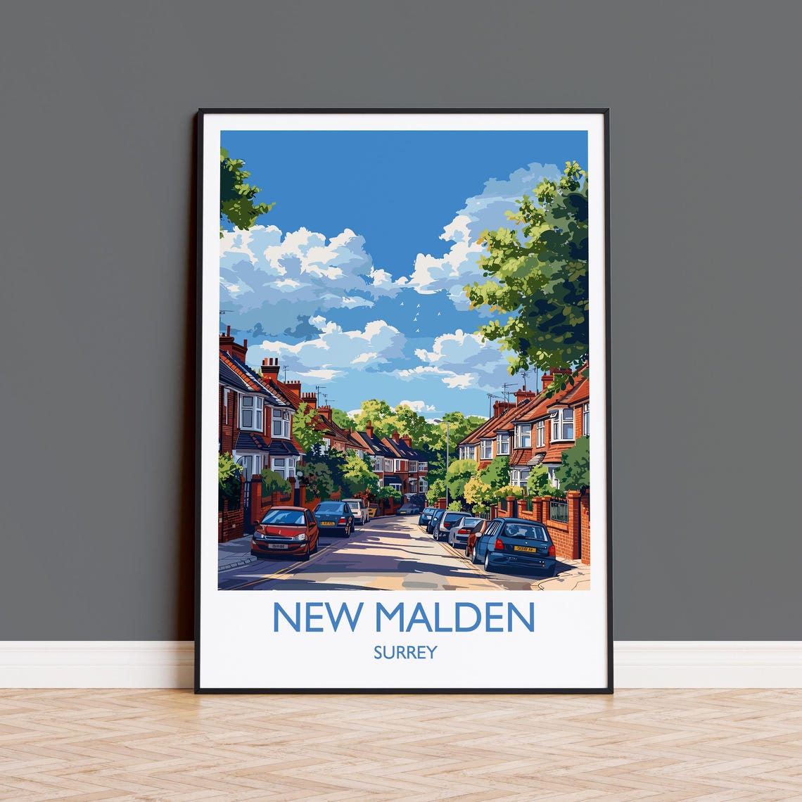 New Malden Travel Print Travel Poster Of New Malden Surrey Poster New Malden Art Gift London Art Lovers Uk Travel Gift