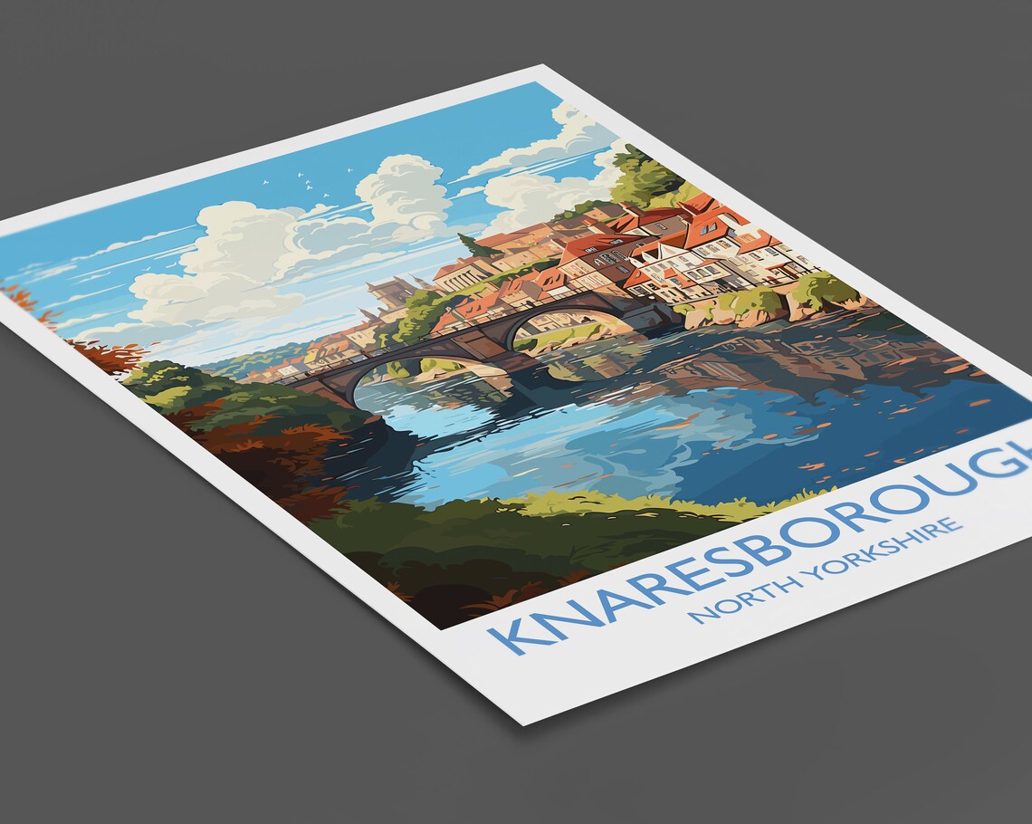Knaresborough North Yorkshire River Bridge Red Roofs Travel Poster - Image 2