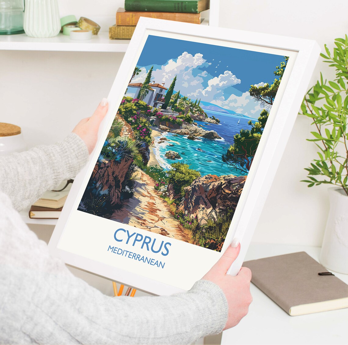 Cyprus Travel Poster, Mediterranean Wall Art Print - Image 3