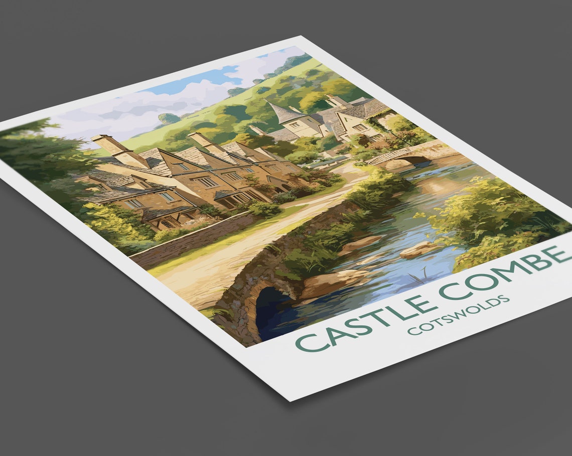 Castle Combe Cotswolds England Stone Village Stream Art Poster - Image 2