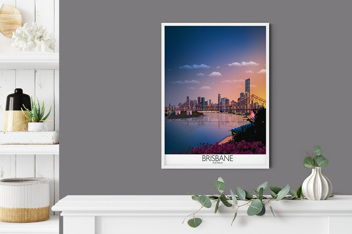 Brisbane Travel Poster, Queensland Australia Travel Print - Image 2